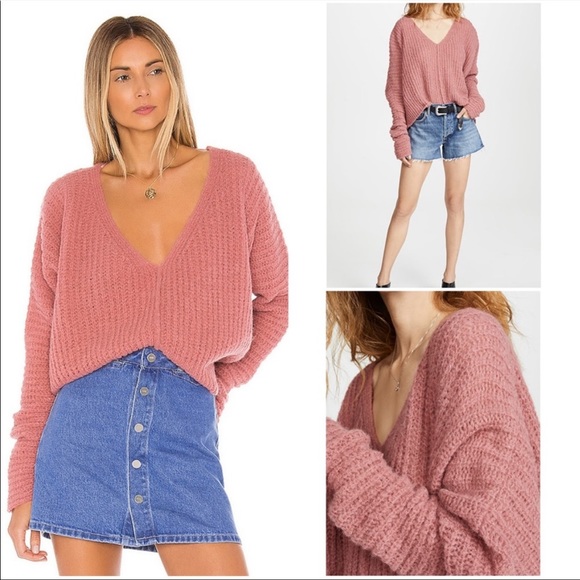 NWT-Free People Boho Yummy Moonbeam Alpaca V-Neck Sweater- Prairie Pink
Size S - Picture 7 of 13